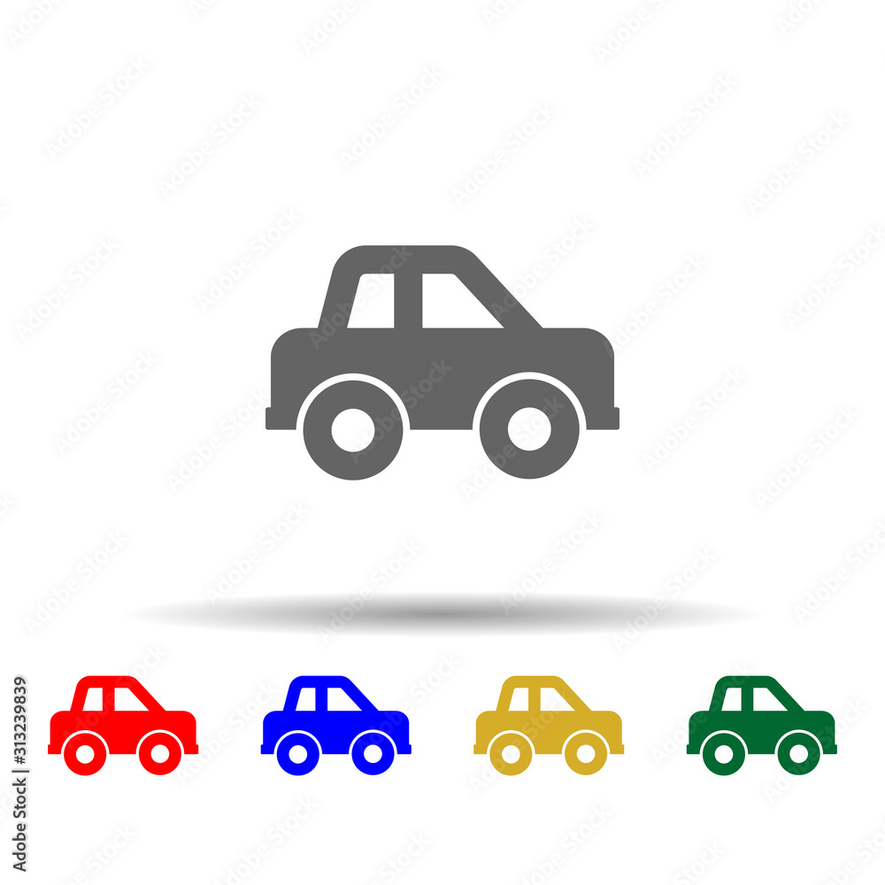 Poster car, passenger multi color style icon. simple glyph, flat vector of transport icons for ui and ux, w