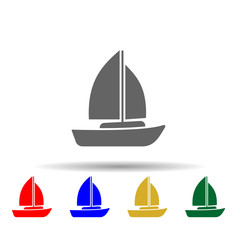 Boat, ship multi color style icon. Simple glyph, flat vector of transport icons for ui and ux, website or mobile application
