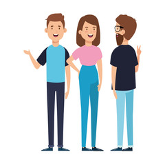 Obraz premium young people avatar character icon vector illustration design