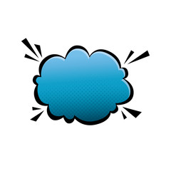cloud blue color pop art style icon vector illustration design