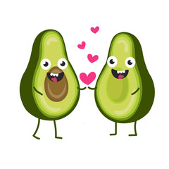 two avocado lovers on a white background
