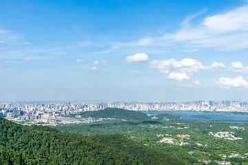 panoramic city skyline in hangzhou china