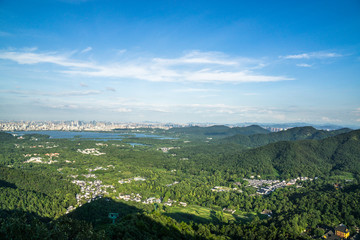 Fototapeta na wymiar panoramic city skyline in hangzhou china