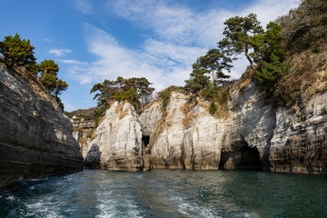 Fototapeta na wymiar Marine Rocks and Caves in Dogashima, Japan