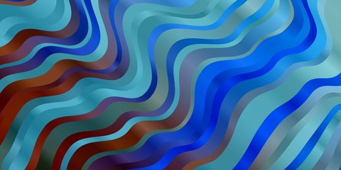 Light Blue, Yellow vector template with lines. Illustration in abstract style with gradient curved.  Pattern for ads, commercials.