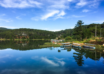 Fototapeta na wymiar Panorama view of Xuan Huong Lake