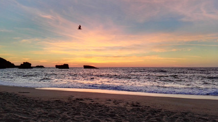 Sunset in Biarritz, France