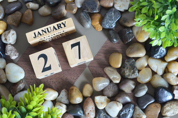 February 27, Number cube design in natural concept.
