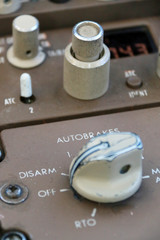 Autobrakes Control Knob on the Flight Deck of a Jumbo Jet
