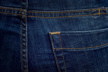 Fototapeta premium Rear view of blue jeans, Full frame texture resolution.
