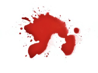 red blot on white background
