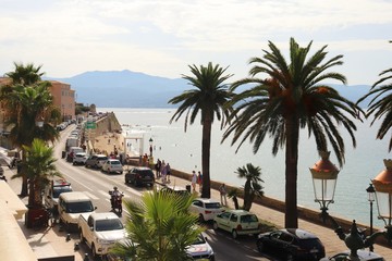 Embankment of the Corsican Mediterranean city of Ajaccio in September 2019