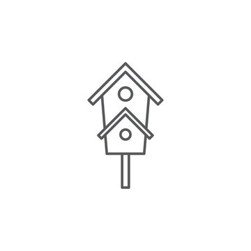 Birdhouse vector icon symbol house isolated on white background