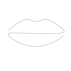 Beautiful lips one line drawing vector illustration