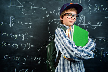 goodlooking boy with books