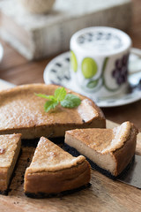 手作りのカフェオレチーズケーキ