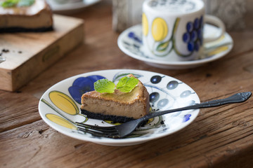 手作りのカフェオレチーズケーキ