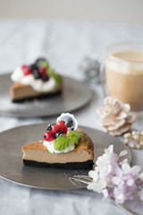 手作りのカフェオレチーズケーキ