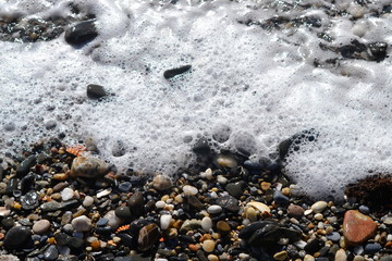 Sea Foam bebbly beach