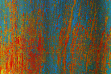 orange rust and erosion of metal iron steel surface texture