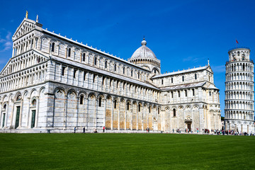View of Leaning tower of Pisa in Italy