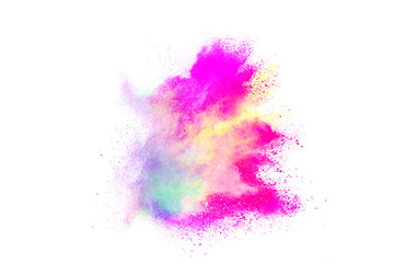 Colorful powder isolated on white background.