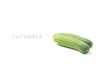 Cucumber isolated on white background with clipping path