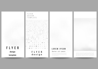 Vector layout of flyer, banner design templates for website advertising design, vertical flyer design, website decoration. Halftone effect decoration with dots. Dotted pattern for grunge style.