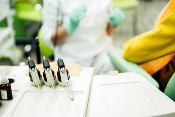 Prophylactic examination in a medical adolescent institution. Otorhinolaryngologist doctor...