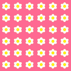 seamless pattern with white flowers