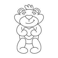 Cute cartoon baby bear. Animal print. Vector illustration isolated on a white background.