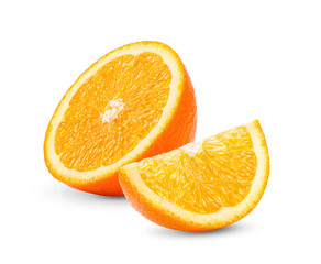 Orange fruit slice isolate on white background