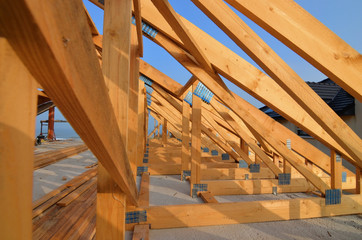 individual house frame in close-up
