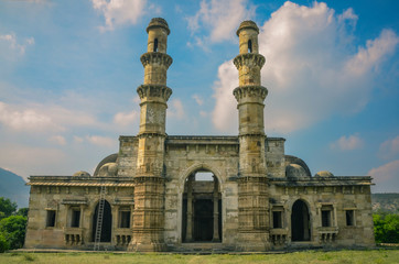 the mosque and a monument. 
