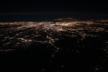 Megacity from Above during Night: New York City, USA