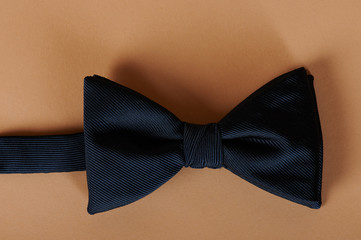 Mans blue bow tie
