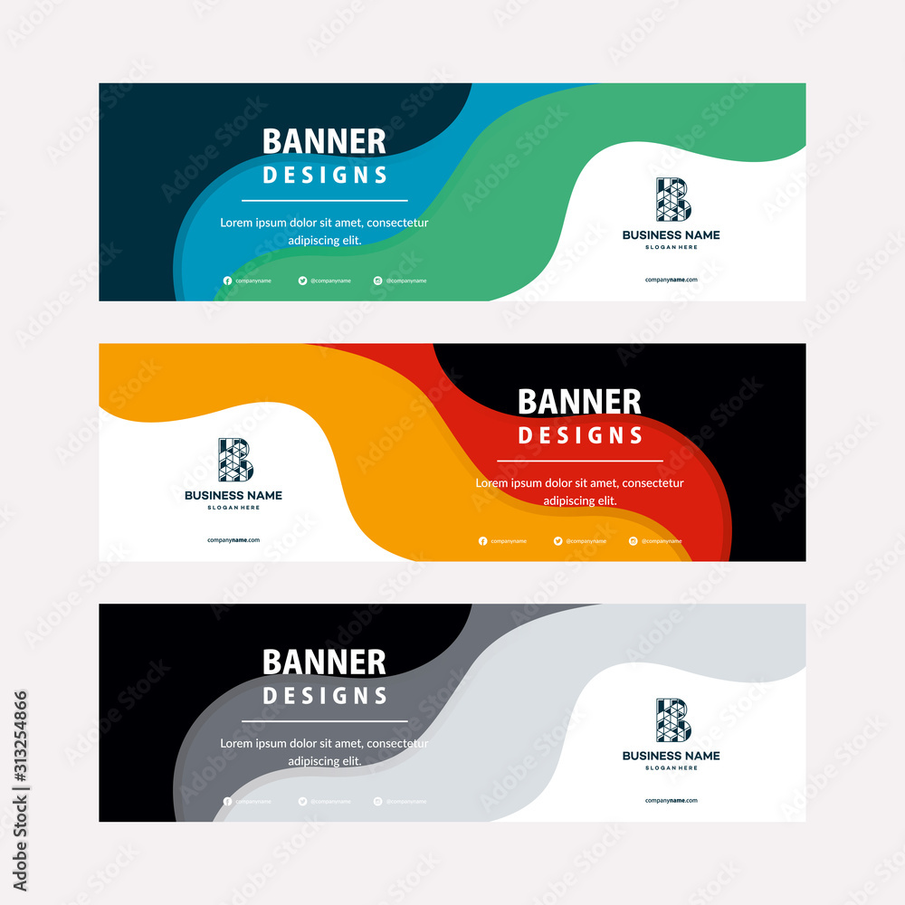 Sticker flat designs web banners template with diagonal elements for a photo. universal design for advertisi
