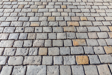 pattern of old cobble stone street