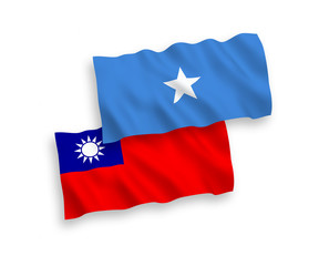 Flags of Somalia and Taiwan on a white background