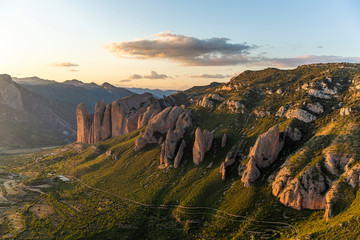 Mallos de Riglos, a set of conglomerate rock formations in Spain