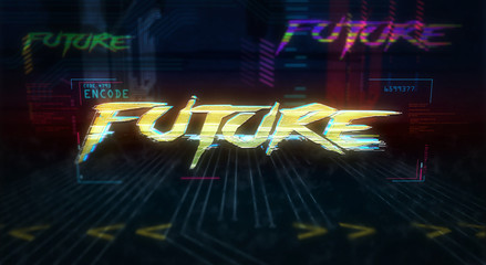 Cyberpunk style intro with future theme