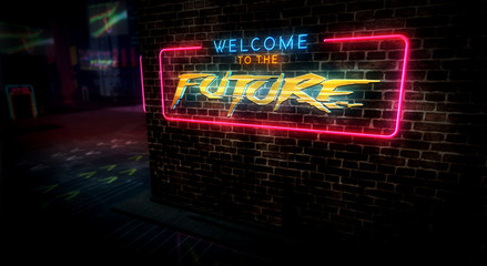 Cyberpunk city style intro with future theme