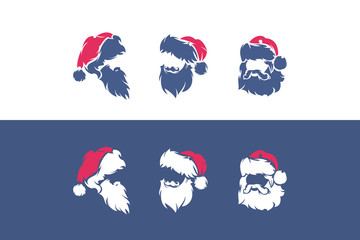 set of vector icons or logos with Santa Claus