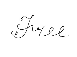 Free handwritten text inscription. Modern hand drawing calligraphy. Word illustration black