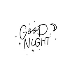 Good night calligraphy quote lettering