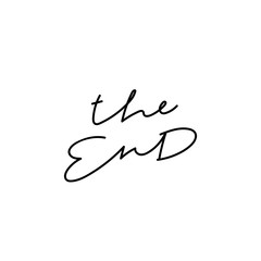 The end calligraphy quote lettering