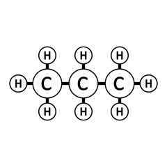 Propane molecule icon.