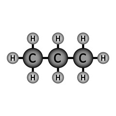 Obraz na płótnie Canvas Propane molecule icon.