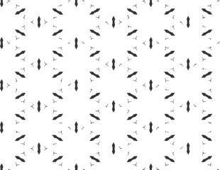 Abstract geometric pattern in ornamental style. Black and white color. Seamless design texture.