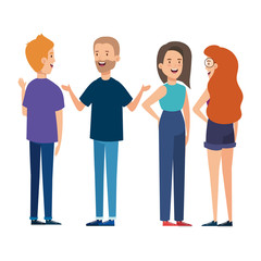 Fototapeta premium group of young people characters vector illustration design